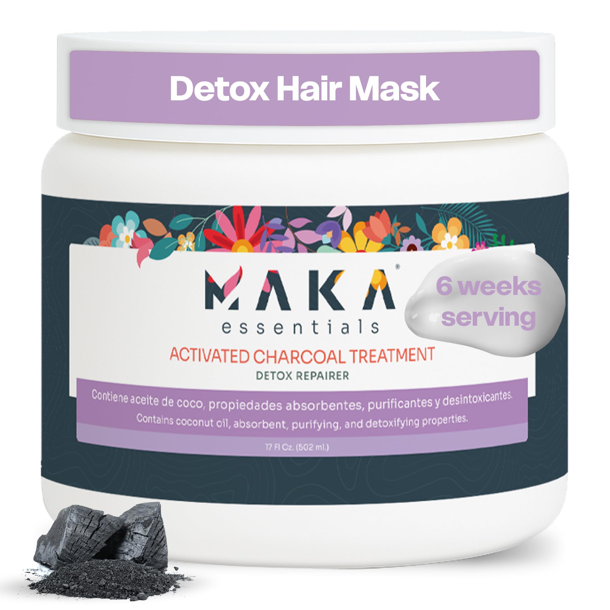 Hair Mask Deep Cleansing – After Shampoo, Charcoal Hair Treatment Repairs & Restores, Adds Shine & Volume, Softens & Revitalizes, Anti-Grease – 17 Fl