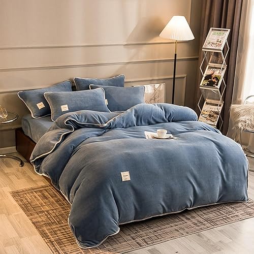 Color sólido Coral Fleece funda de edredón edredón Queen funda de edredón funda de edredón individual juego de ropa de cama edredón 4 piezas 59.1 *