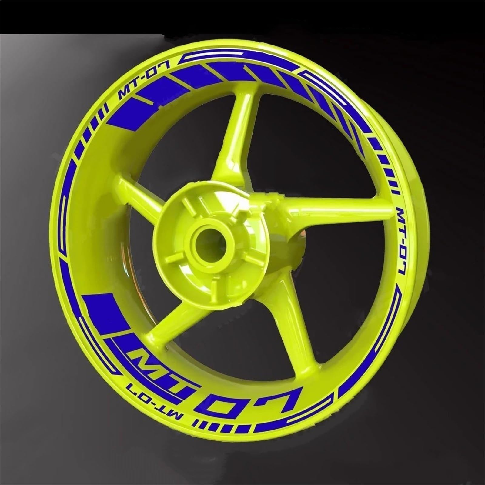 Motorcycle Wheel Stickers Night Reflective Decorative Rim for Yamaha MT-07 MT07 2025 2024 2023 2022 2021 2020 2019(Color25)