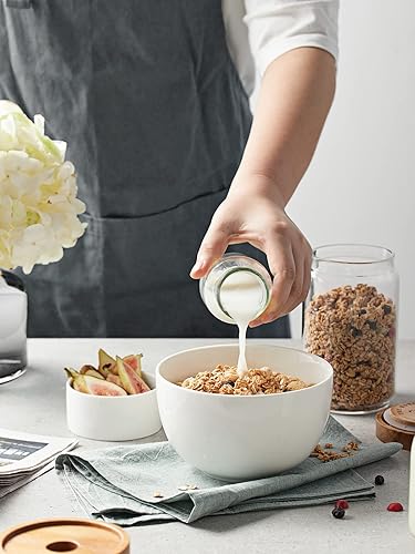 Miniatura 3 de DOWAN Tazones de sopa y cuencos de cereales de 5.8 pulgadas de profundidad – Juego de 4 cuencos grandes de 30 onzas para cocina – Cuencos de