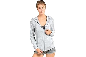 Women's Thin Gray Cotton Zip-Up Hoodie Jacket
