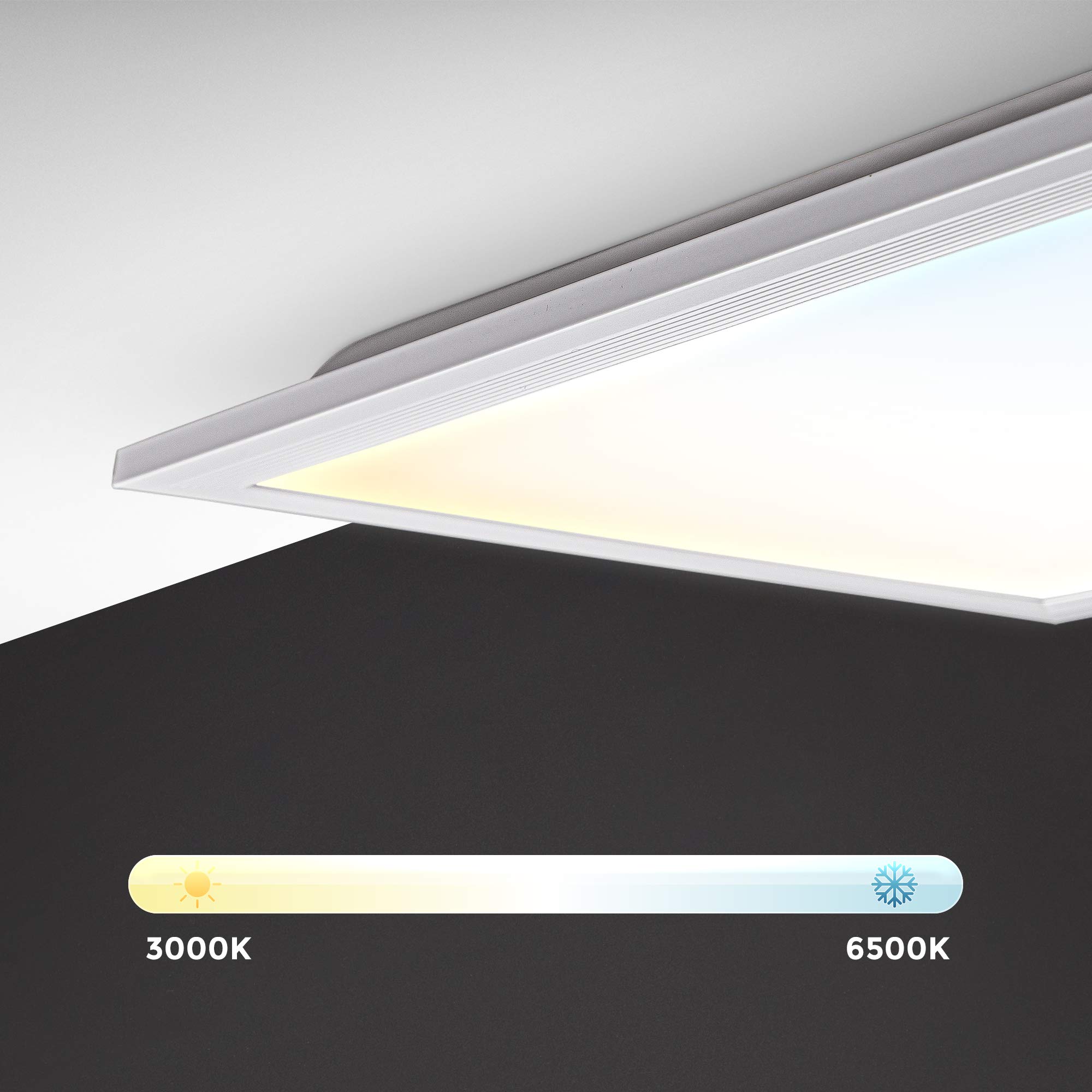 B.K.Licht LED Panel I plafon led techo de 24W I CCT Temperatura de color controlable I Regulable I Mando a distancia I 100 х 25cm I Lámpara de techo I Temporizador I Luz nocturna I Función de memoria