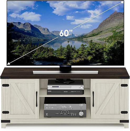 Miniatura 95 de Furinno - Soporte para centro de entretenimiento grande para televisor de hasta 55 pulgadas, madera negra Blackwood,Ámbar Pino/Negro,Columbia