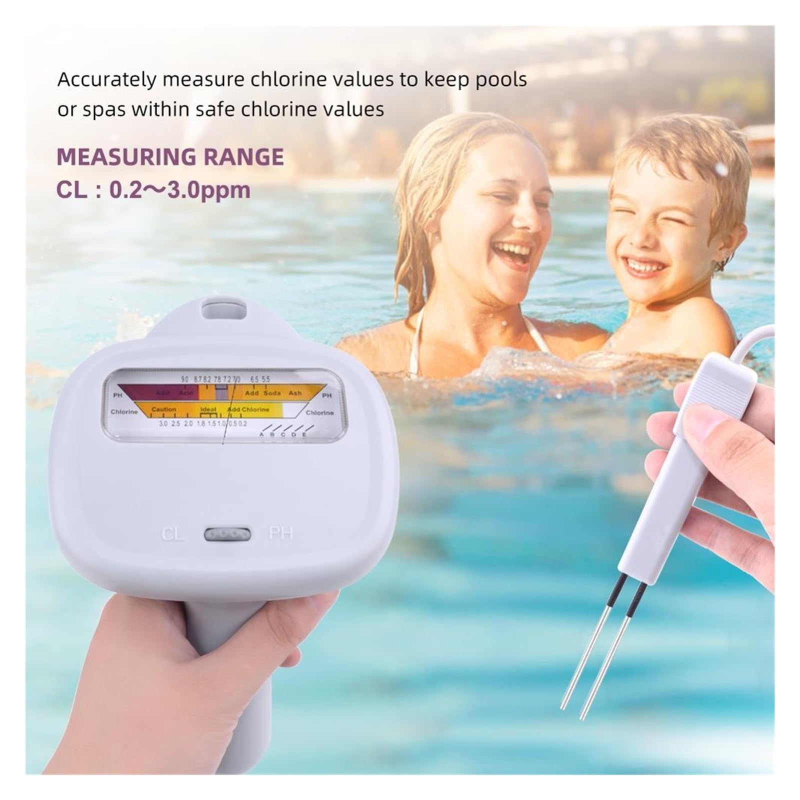 Misuratore Di Livello Portatile For Cloro Qualità Acqua 2 In 1 Strumenti Digitali Analitici For Piscina Misurazione Accurata