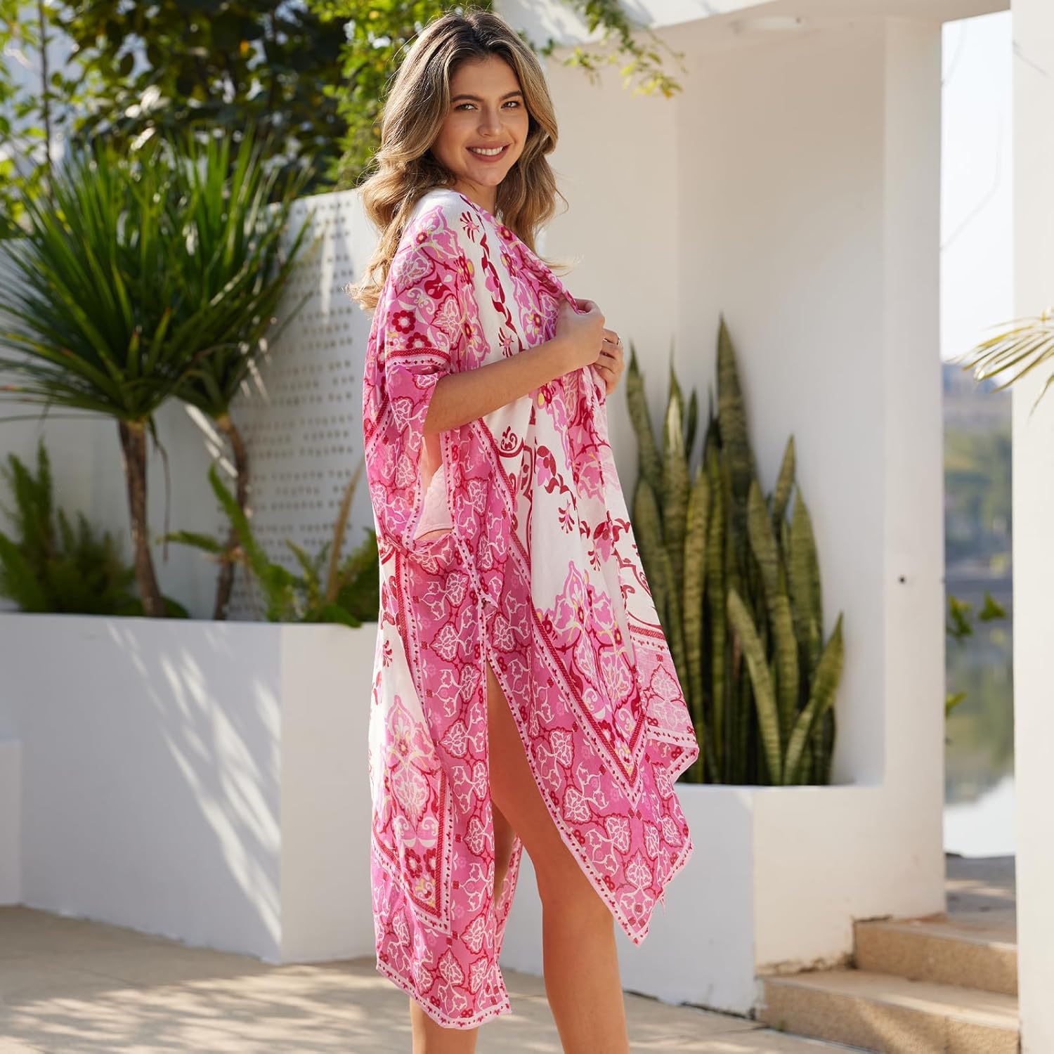 STARWHISPER Beach Kimonos for Women Swimsuit Cover Up Boho Kimono Cardigans 2025 Summer Casual Resort Wear - Image 3