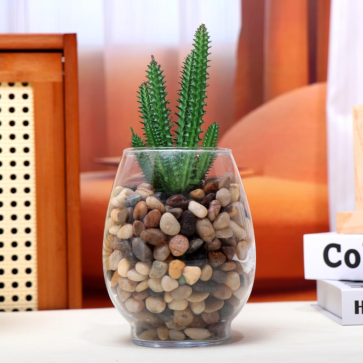 5lb Mixed Pebbles and 5lb Mixed Pea Gravel, Decorative Rocks for Garden Landscaping, Succulent, Vase