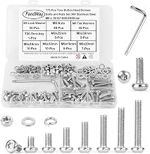 175Pcs M6 Torx Bolts and Nuts Set,Button Head Torx Bolts Screws,Pan Head Machine Screws,Security Anti-Theft Screw,304 Stainless Steel,Full Thread Pitch : 1.0 mm With T30 Wrench.