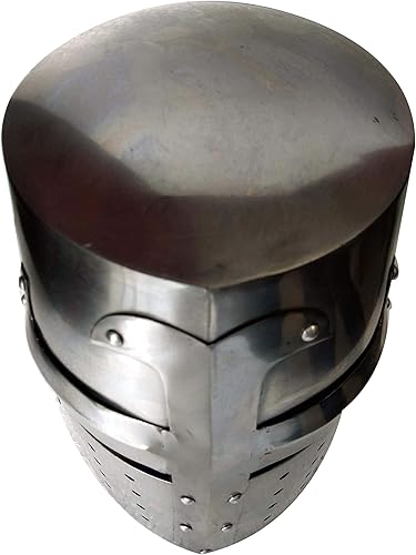 Vista 5 de AnNafi Crusader Helmet Knight Templar Helm Medieval Armour Wearable For Men Antique Helmets Combat Free-Size Reenactment SCA LARP Cosplay