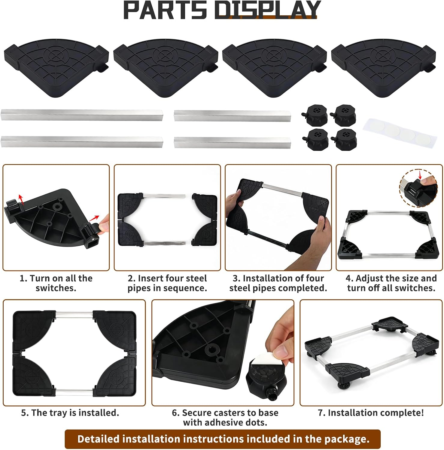 Expandable Appliance Slider Tray, Adjustable Size 8.46" x 12"-13.6" x 17.3"