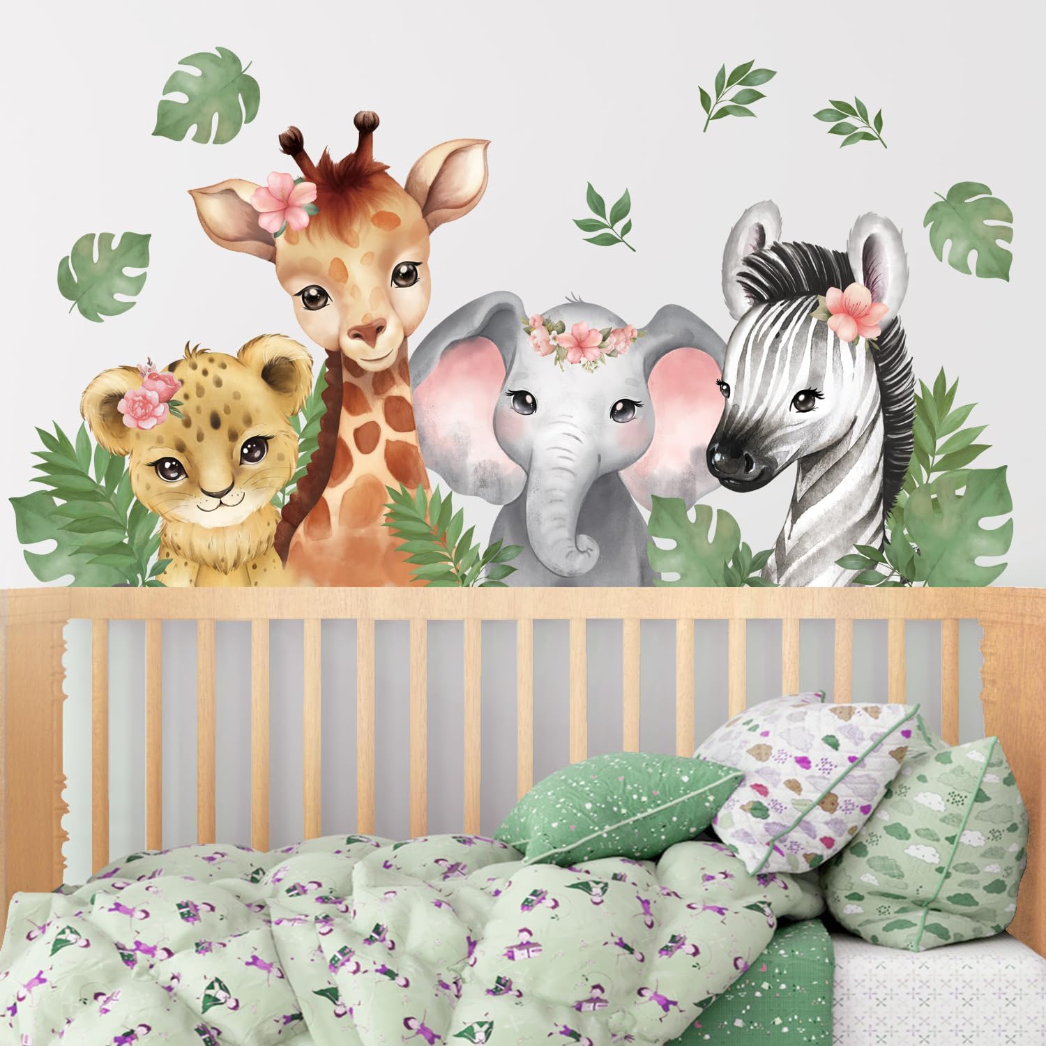Amazon.com: Safari Wall Decals, Boho Fabric Baby Watercolor Animal Wall ...