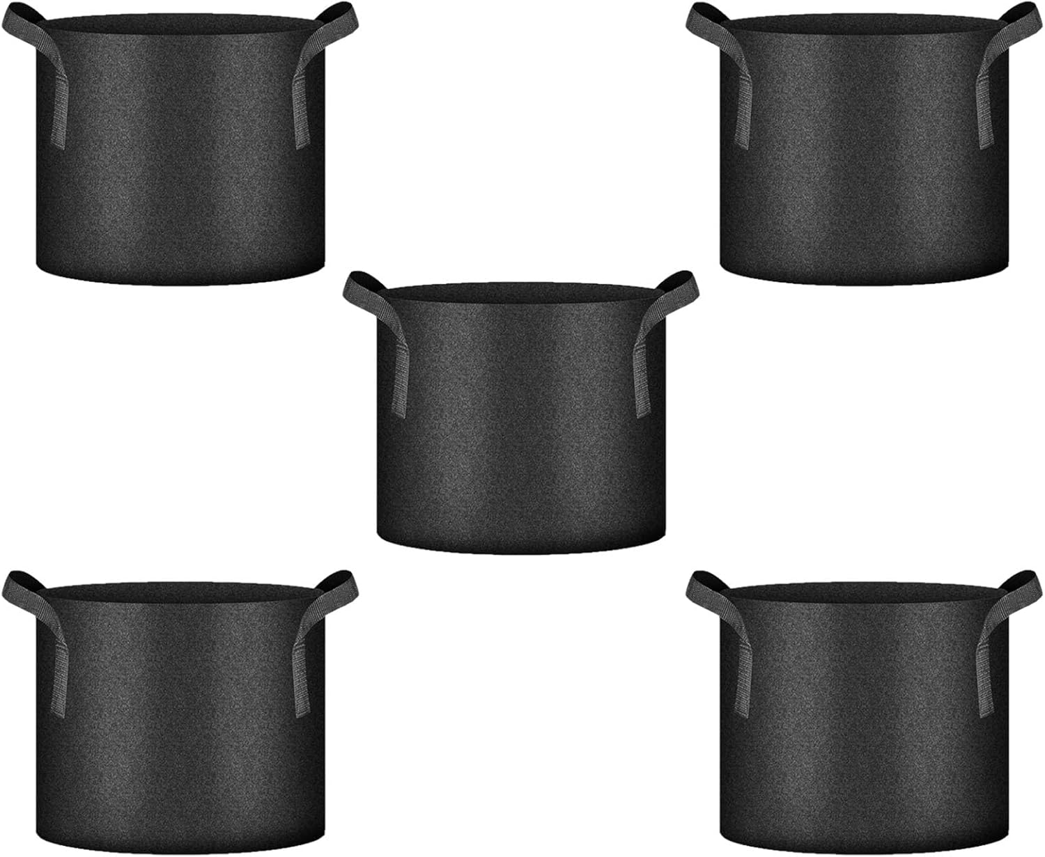 5Pcs Breathable Garden Grow Bags For Vegetables Flowers 3/5/7/10 Gallon Capacity Reusable Plant Bag With Handles Breathable Plant Pots