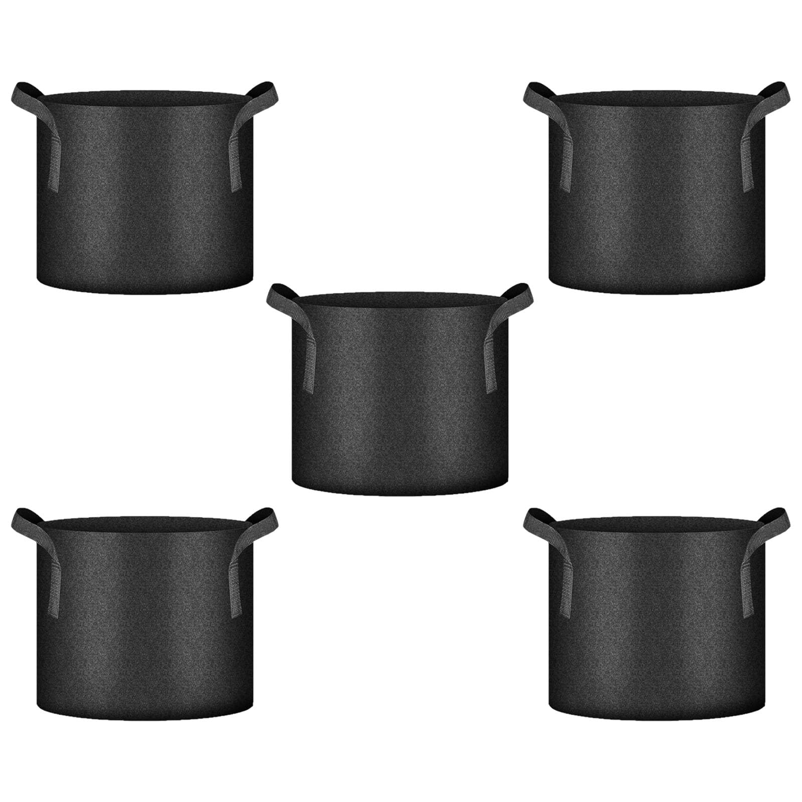 Hsioluted 5Pcs 3/5 / 7/10 Gallon Potato Grow Bags Thickened Nonwoven Fabric Grow Bags for Growing Potatoes Plant Garden Planter