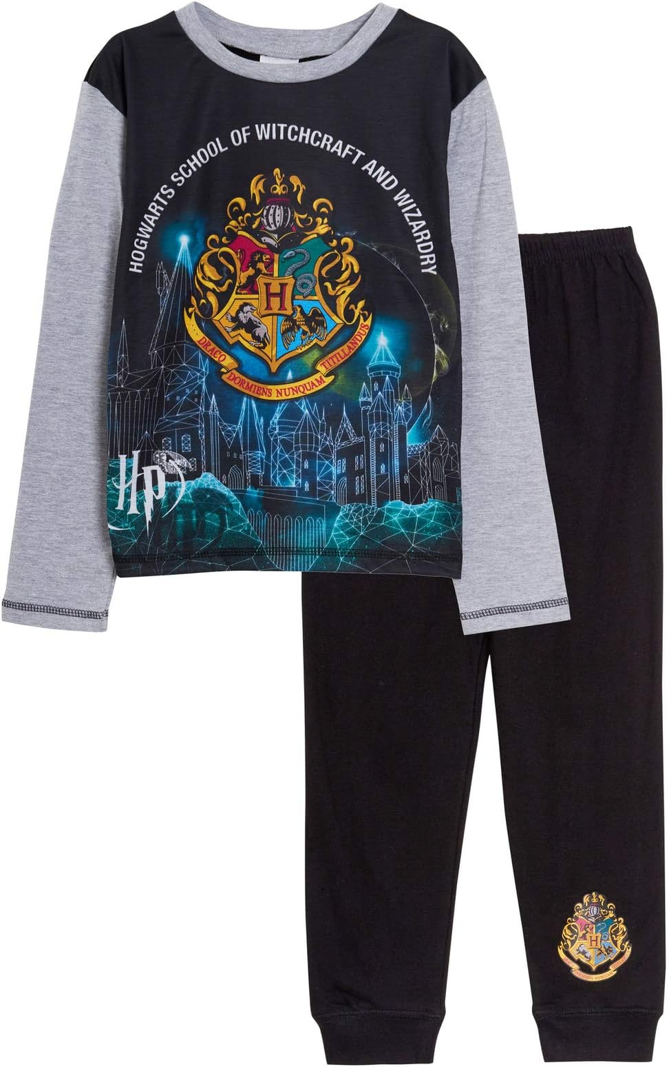 Harry PotterPyjamas Full Length Pjs Set Boys Girls Kids Hogwarts Gryffidor Charms Chibi Character Nightwear