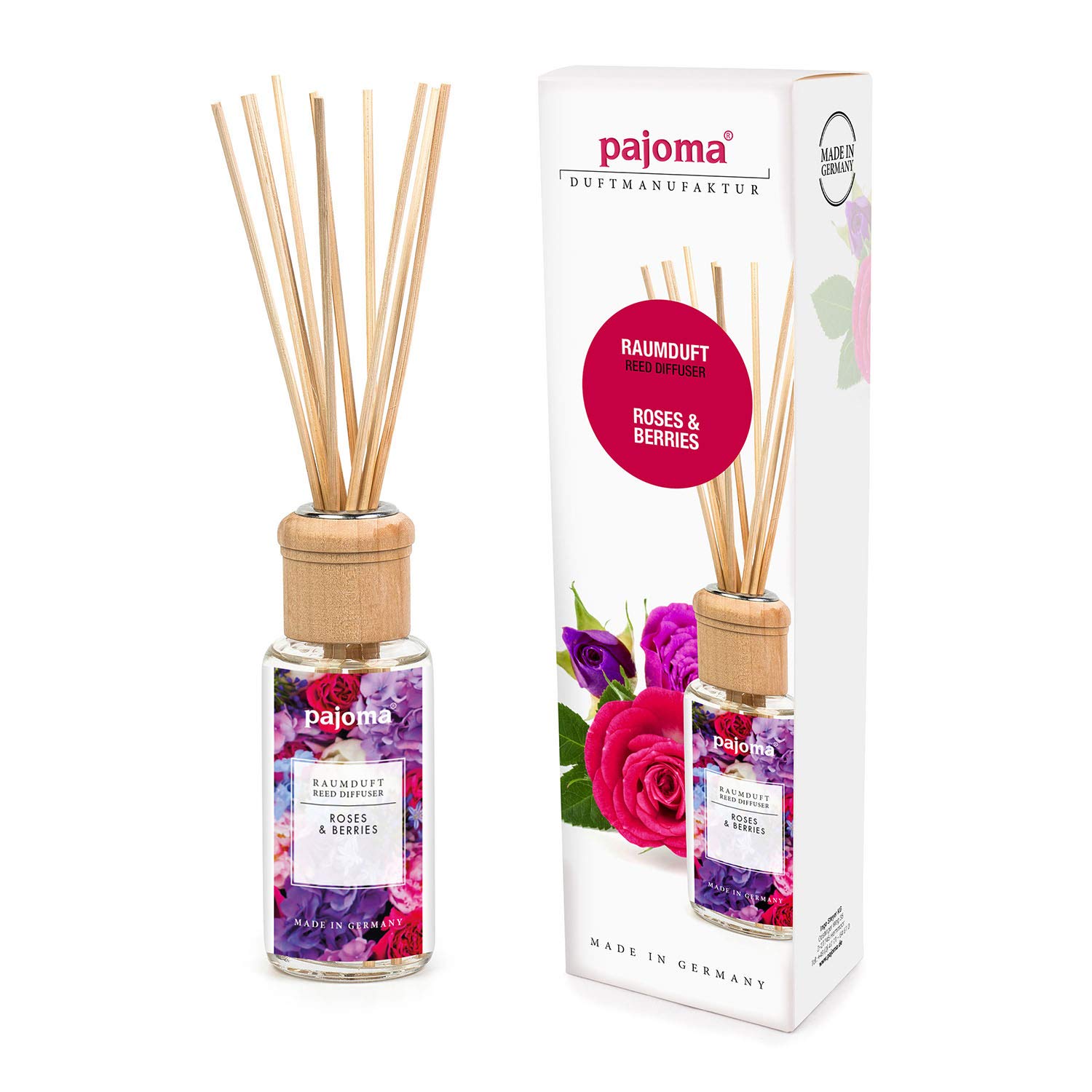 pajoma Zapach do pomieszczeń Roses & Berries, 1 opakowanie (1 x 100 ml) w opakowaniu na prezent