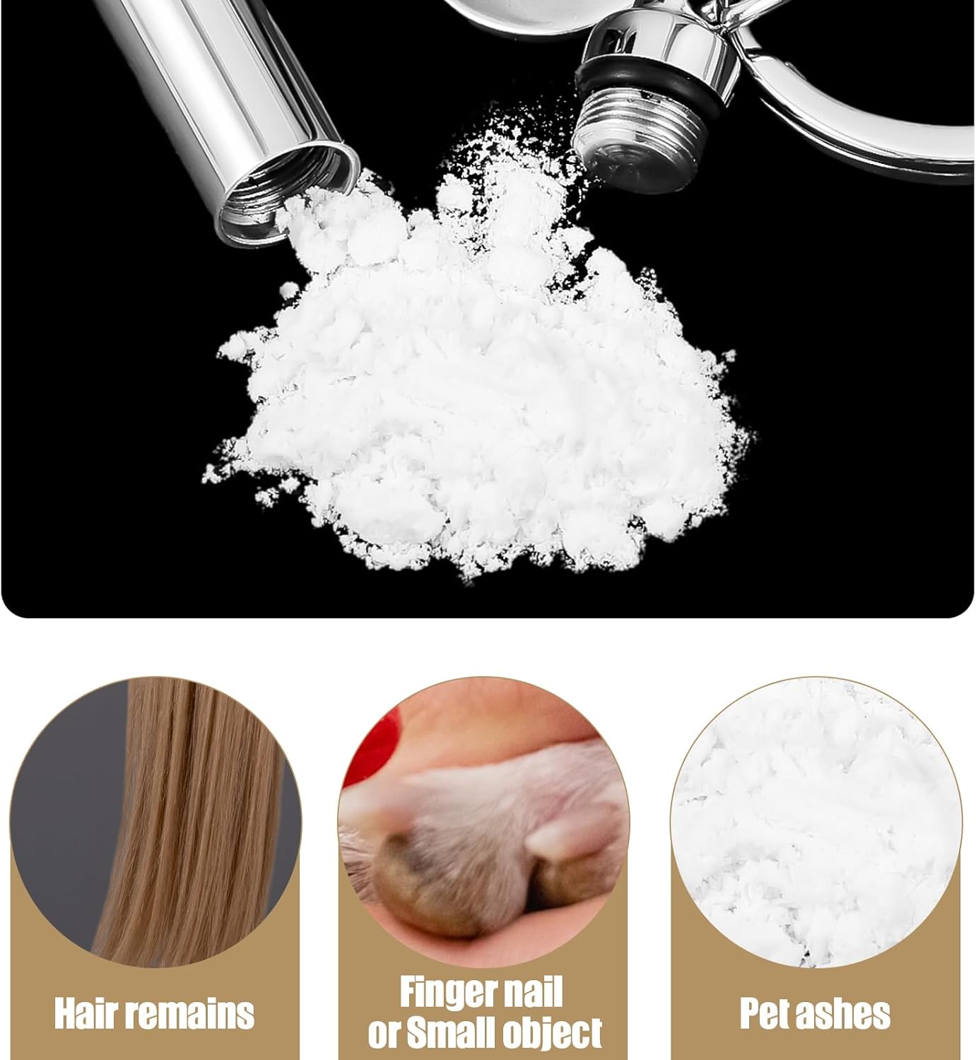 4 Pcs Pet Urns Keychain Paw Print Shape Urn Pendant Keychain for Dog Ashes Puppy Kitten Ashes Stainless Steel Keepsake Cremation Keepsake Pend Paw Print Memorial - Image 4