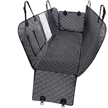 Fluffy's Luxurious Dog Car Seat, Car Trunk Covers Oxford-Dog Hammock with Side Protection Waterproof - (Premium Sedan & SUV (Gray))