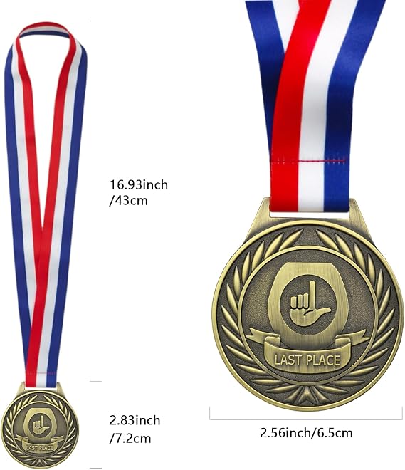 Toilet Seat Last Place Medal, 3 Inch Loser Medal, Last Place Loser Trophy Prize Gift for Tournaments, School Competitions, Sports Events Teams