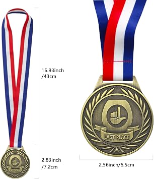 Toilet Seat Last Place Medal, 3 Inch Loser Medal, Last Place Loser Trophy Prize Gift for Tournaments, School Competitions, Sports Events Teams