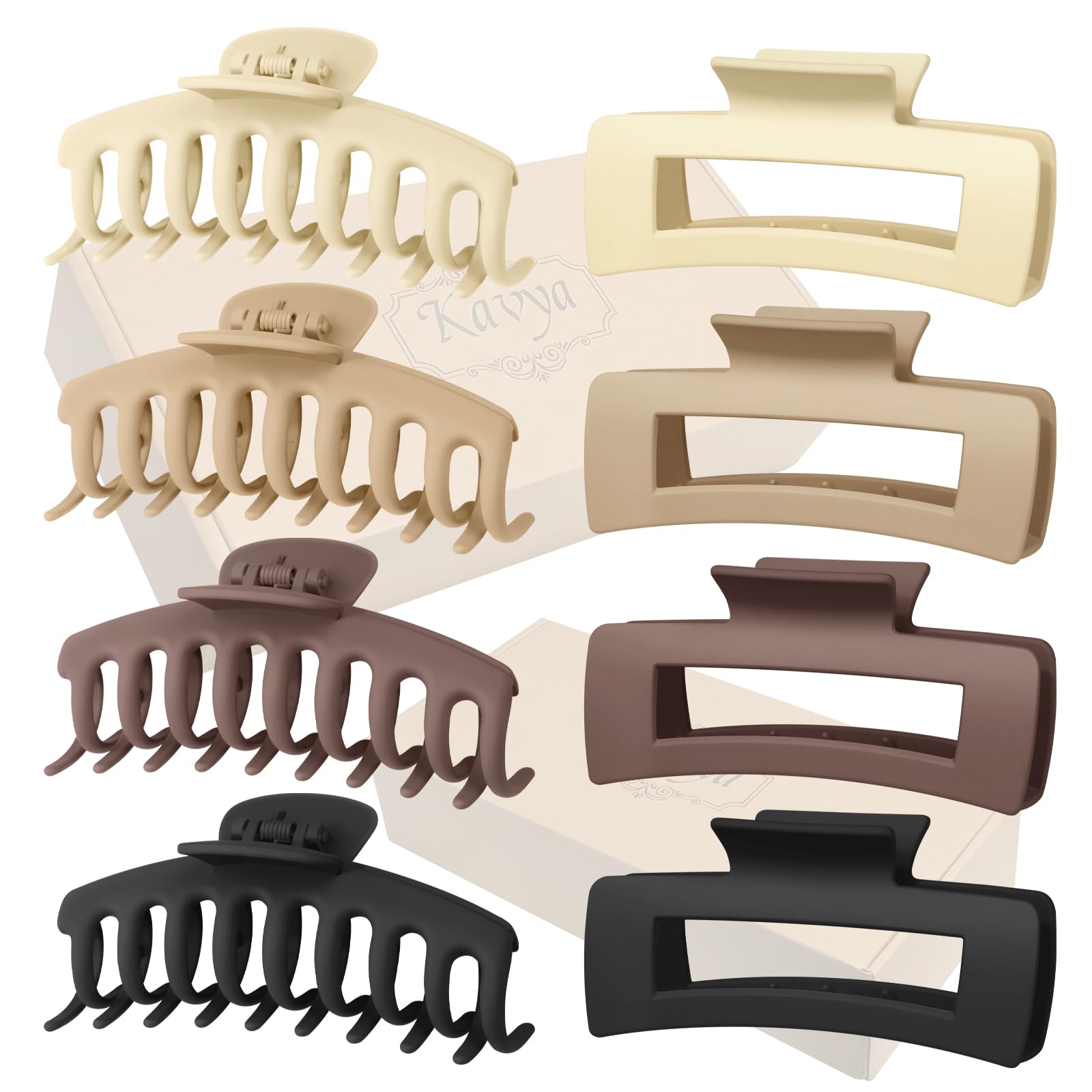 Kavya Mollettone Capelli Donna Grandi, Pinze Per Capelli Antiscivolo Mollettoni Donna Quadrate Ragazze Accessorio Per Capelli 8 Pezzi