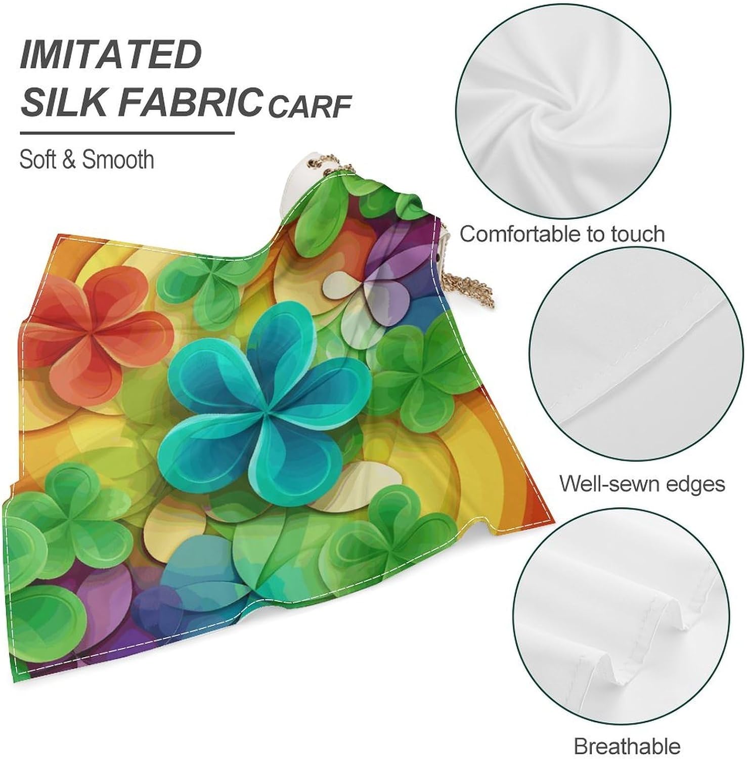 Square Silk Bandanas Extra Soft Neck Wraps Headscarf for Men Women image 4