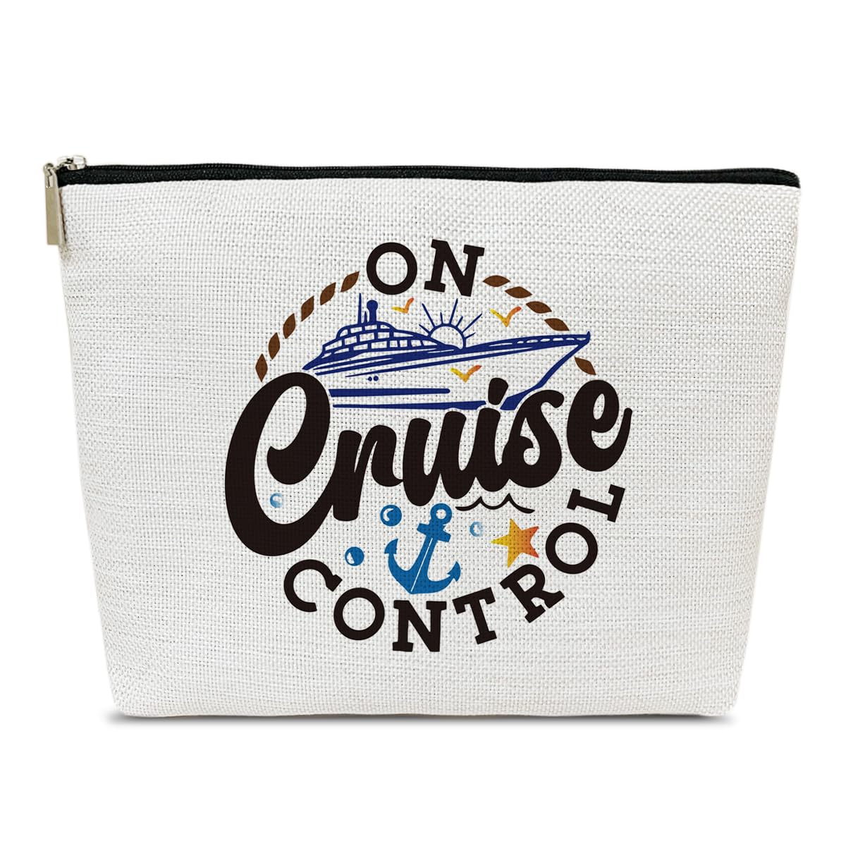 Ythuil Cruise Gifts Makeup Bag, On Cruise Control Cosmetic Bag for Purse, Girls Trip Gifts Favors for Women Friends BFF Besties Travel Lovers Daughter, Vacation Essentials