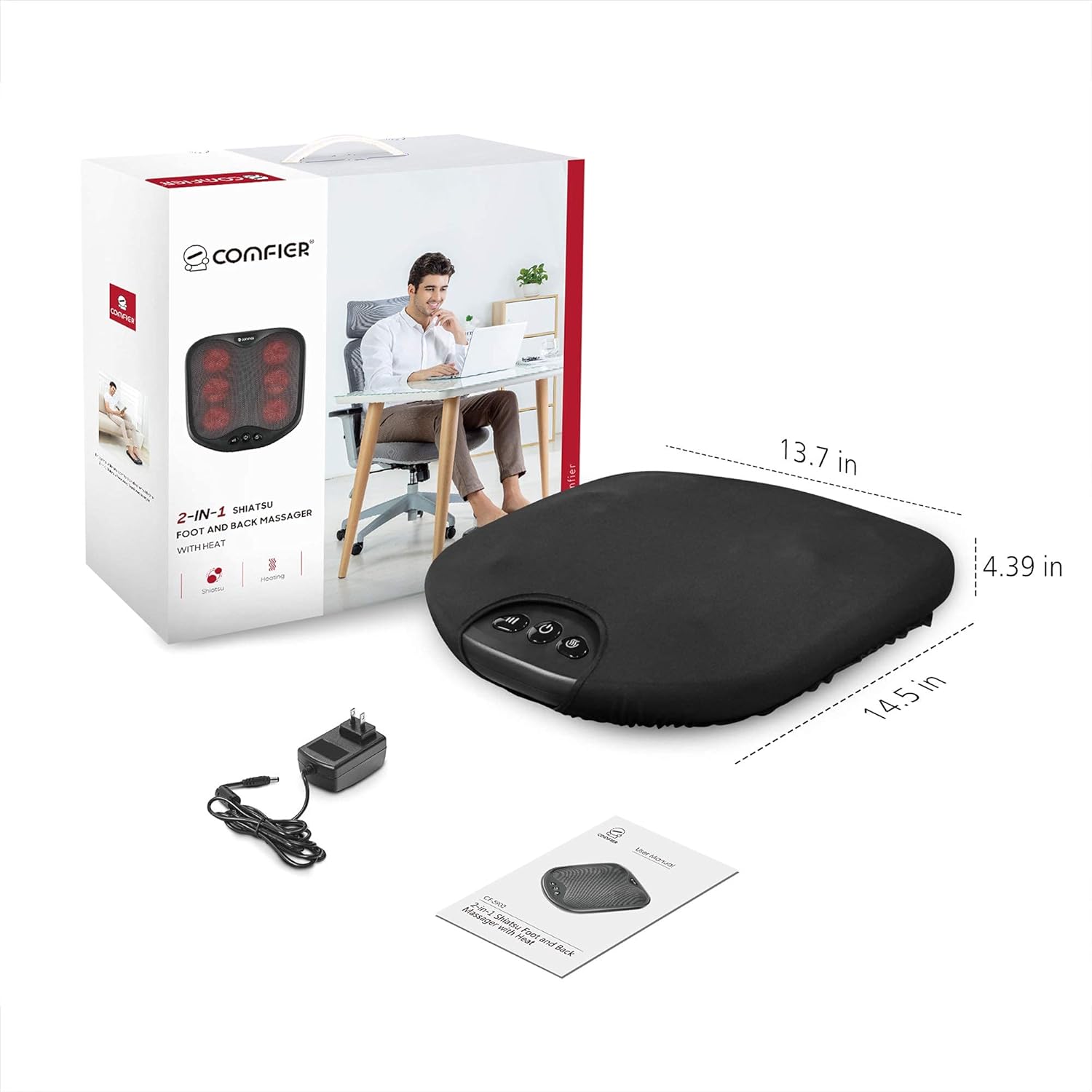 COMFIER massager packaging and contents