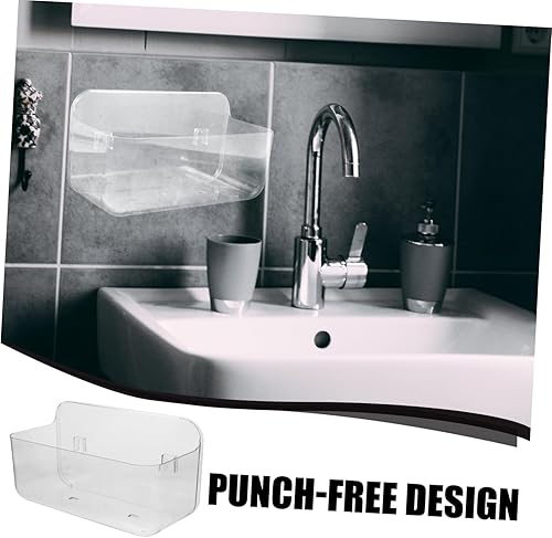 Miniatura 5 de SMASOLO Organizador de inodoro montado en la pared para baño, cocina, artículos diversos con diseño fácil de instalar, estante multifuncional