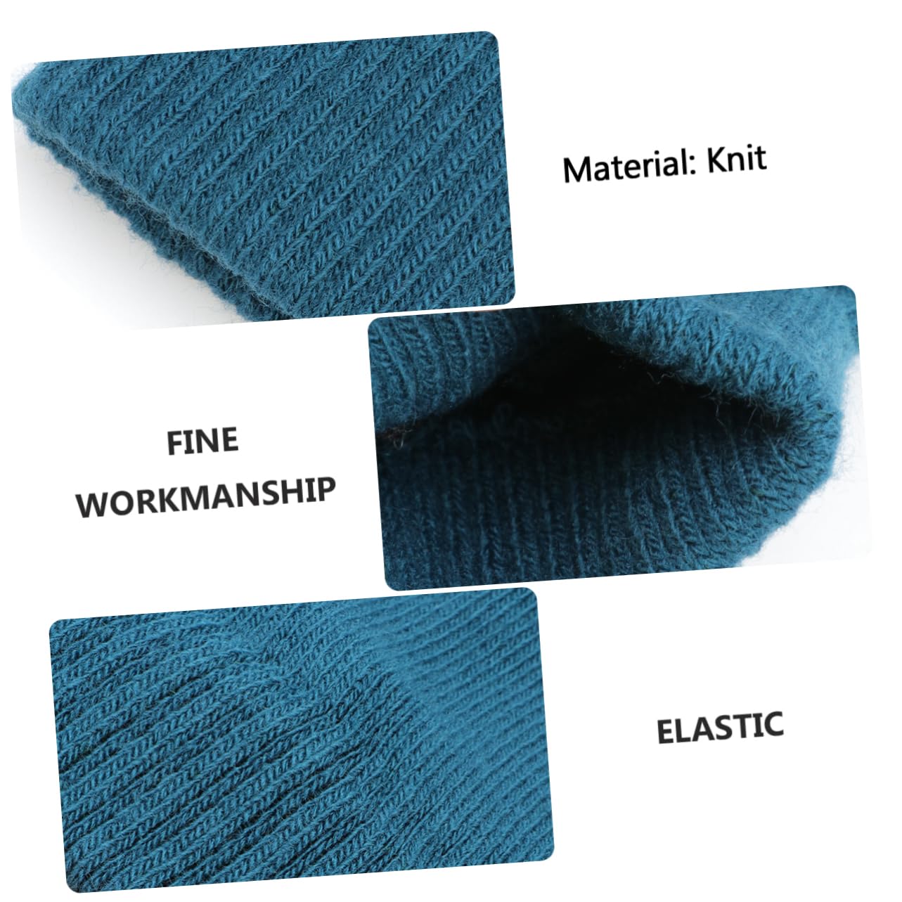 PACKOVE 3 Pairs Thick Knitted Winter Gloves Men Women Hand Warmers Black Solid Gloves for Cold Weather Windproof Mittens