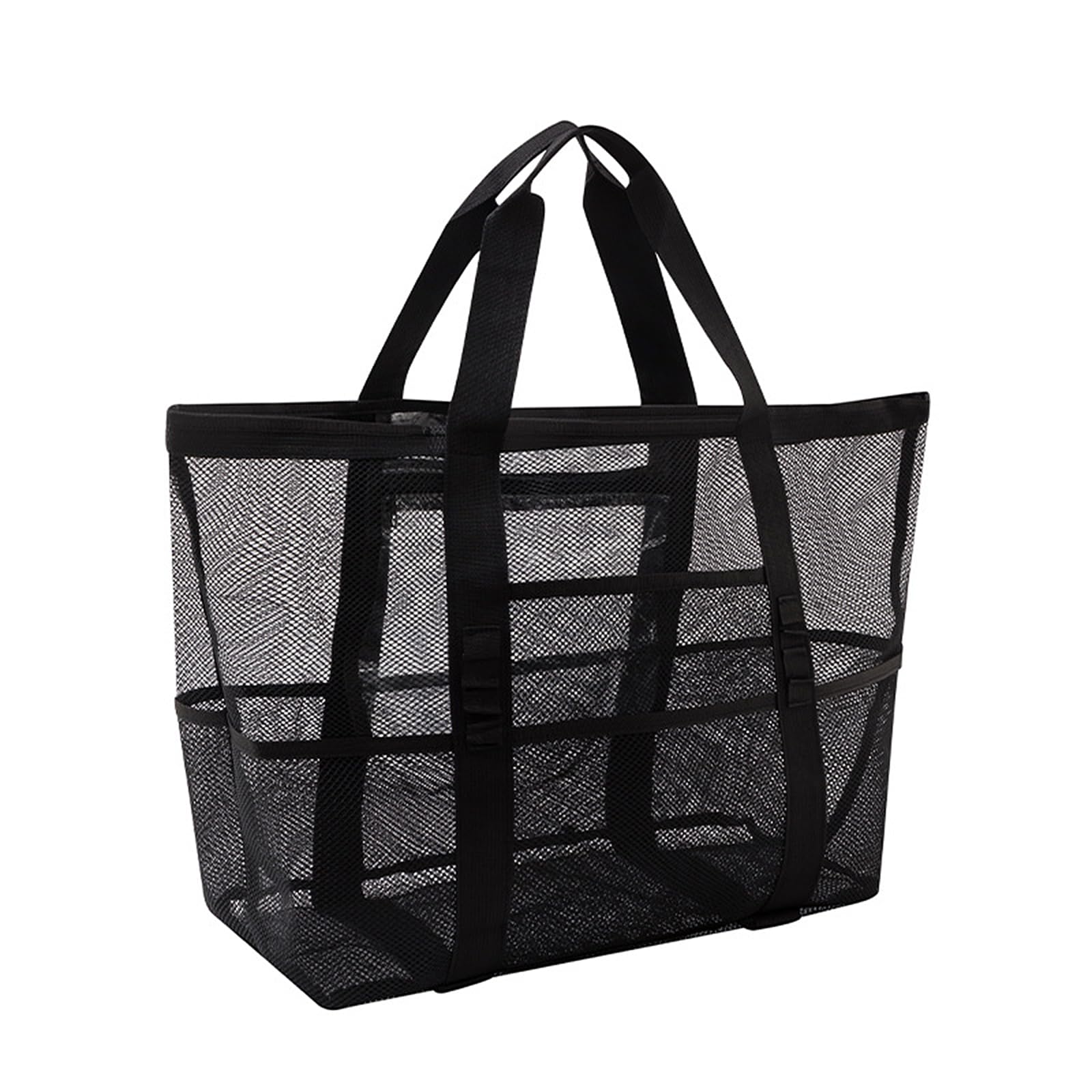 UEOE Mesh Beach Bag Large Swim Bag Beach Tote Lightweight with PVC inner Pocket Foldable