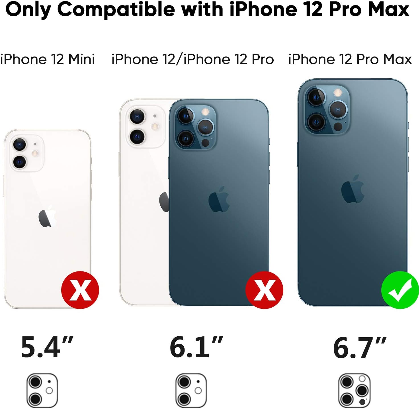 CAFEWICH Case for iPhone 12 Pro Max (6.7'' Display) - Defender Heavy Duty 3 in 1 Tough Rugged Shockproof Dustproof Drop Protective Phone Cover for iPhone 12 ProMax (Black)