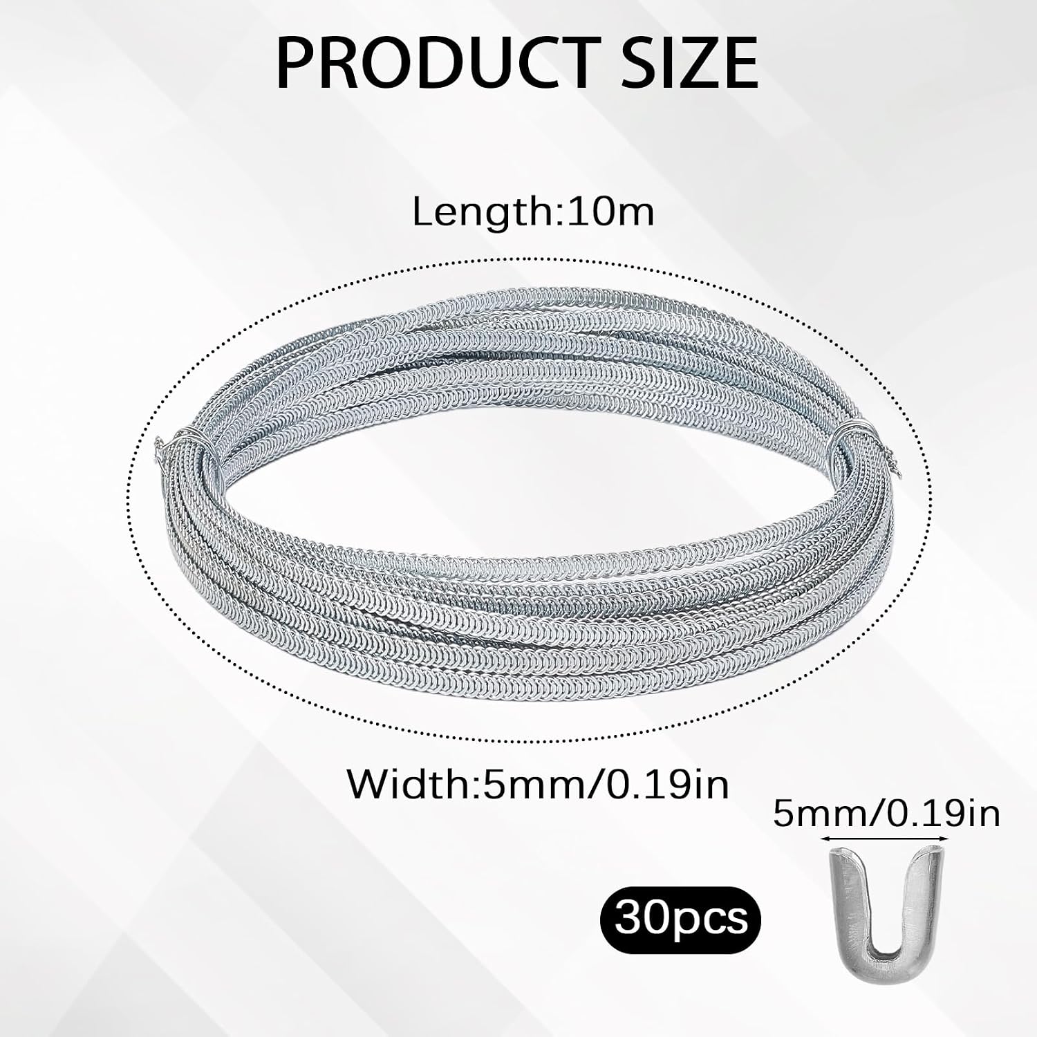 39" x 0.2" Spiral Metal Boning for Sewing, Flexible Corset Bonings with 30 Steel Boning Tips, Sewing Accessory for Wedding Party Dress Bridal Gowns Nursing Caps Supplies