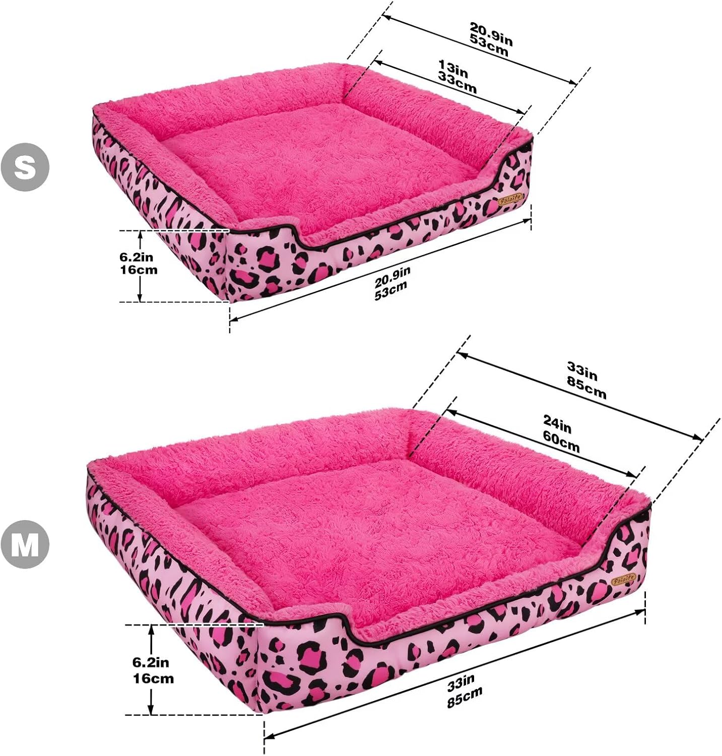 Condition photo showing Good Condition for Rectangle Washable Dog Bed for Large, Medium & Small Dogs – Soft Calming Puppy Beds, Durable Warm Pet Sofa with Non-Slip Bottom for Indoor Use.Pink M Size (21.5"x21.5"x17.7") Pink Medium(21.5"x21.5"x17.7")