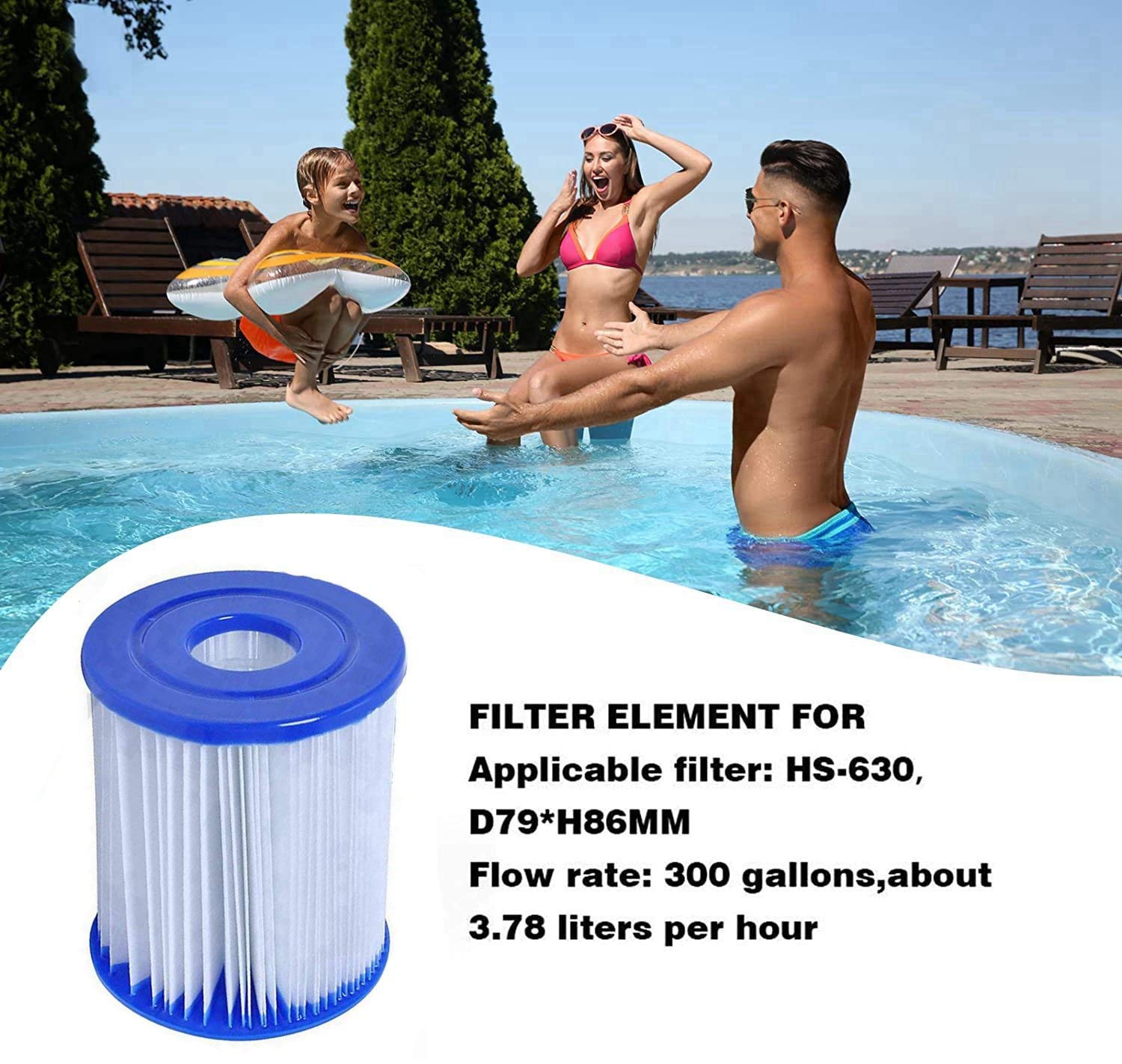 para Bestway 58093 - Filtros de Cartucho, Cartucho de Filtro de Piscina Tipo I, Filtro Bomba Piscina para Bestway 58381 (4 PCS)