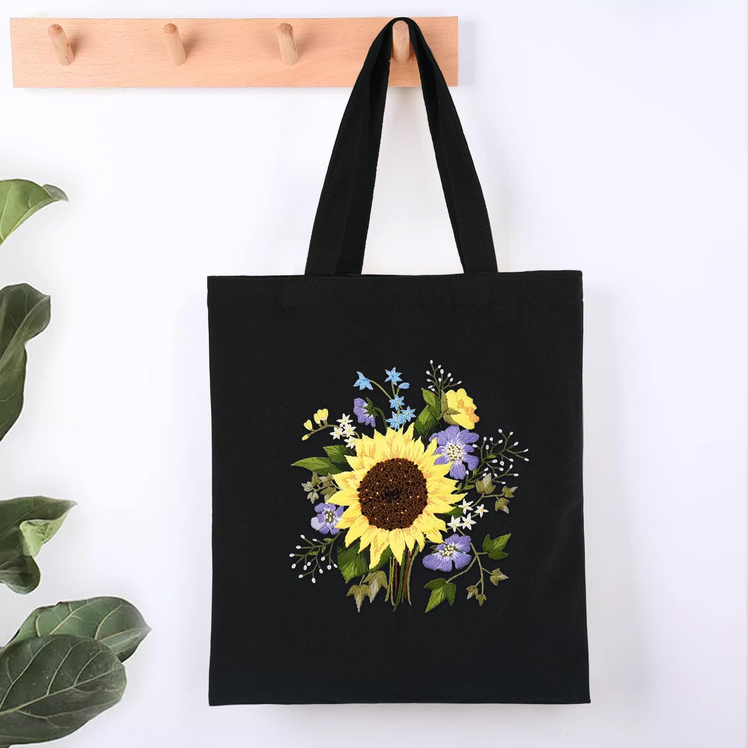 Amazon.co.jp: キャンバストートバッグ刺繍キット、ひまわり柄、刺繍 