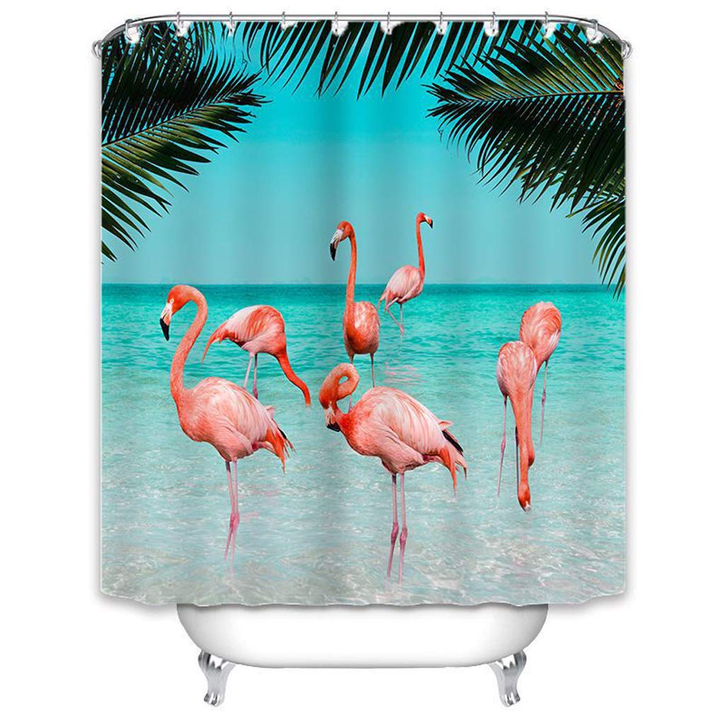 Rideau de douche en polyester Flamingo imperméable pour salle de bain - 8