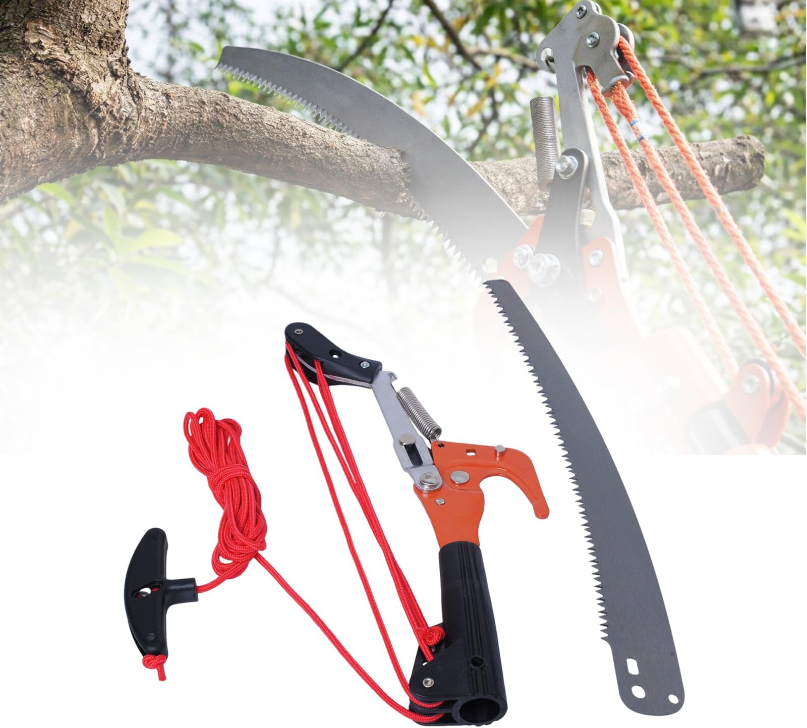 Podoy Extendable Tree Pruner Saw Head (Without Pole), Pole Saw Branch Trimmer, 14 Inch Branch Scissors Fruit Tree Cutter Garden Trimmer Tool,High Altitude Tree Trimmer