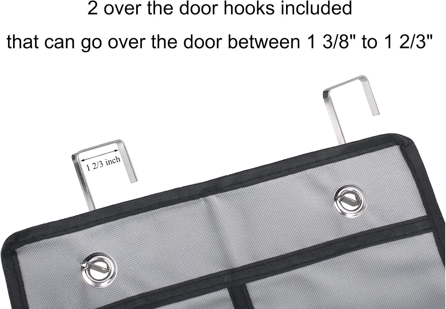 Shoe Organizer Over the Door 12 Pockets Shoe storage for Bedroom Door Hanging Shoe Rack Bathroom Closet Storage (Gray-2 Pack)