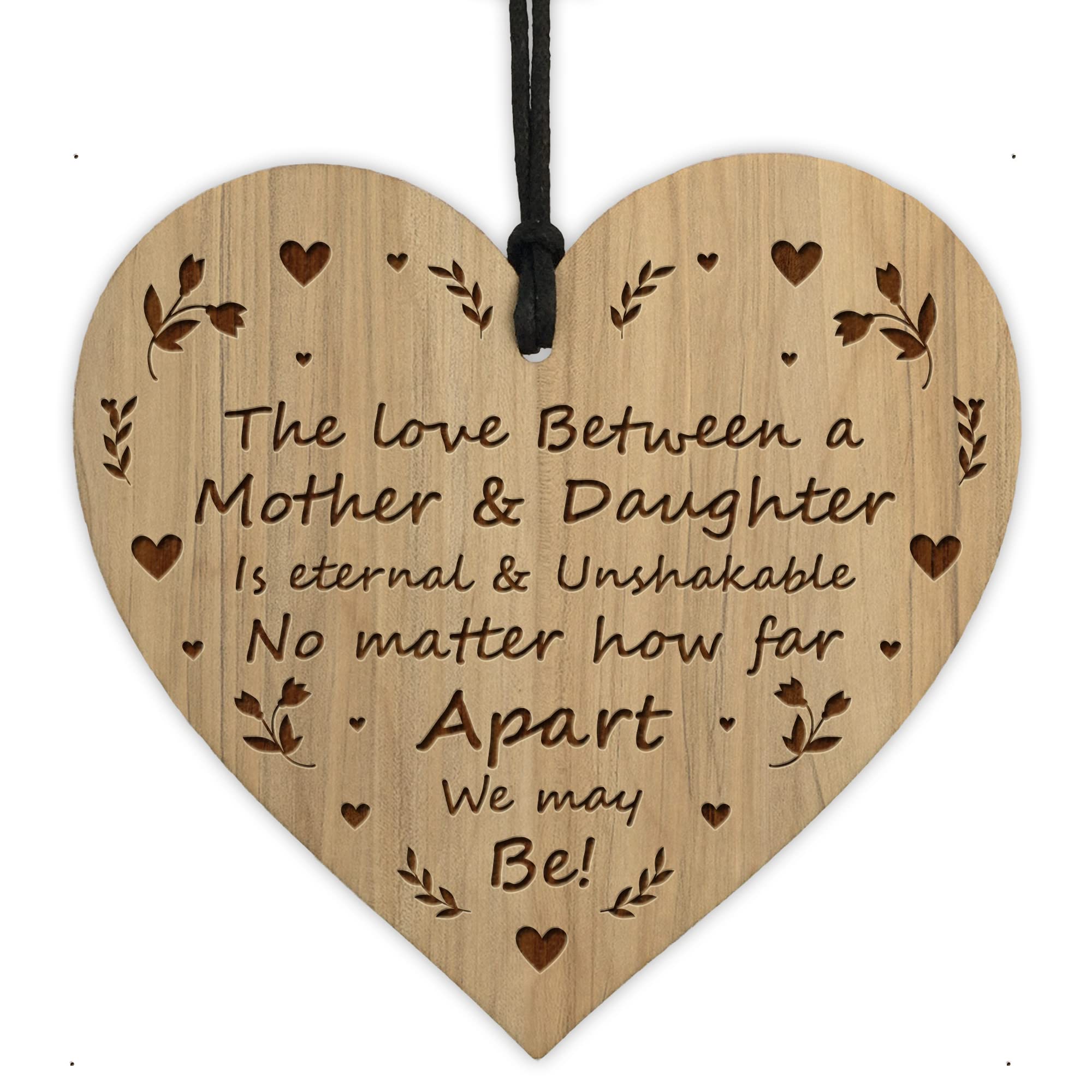 Red Ocean Mother And Daughter Gift Keepsake Engraved Heart Mum Daughter Birthday Christmas Gifts