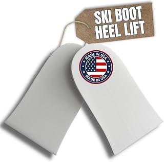 Boxum Ski Boot Heel Lift Inserts & Snowboard Boot Heel Wedge Pads - Adjustable 3/8" Cushioned Support for Natural Stride & Even Weight Distribution - Made in USA (S/M/L Pairs) (Small)