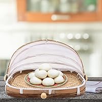 Vista 8 de GANAZONO 2 cestas de bambú para manualidades, cestas de mimbre rústicas para bollo al vapor, secado de alimentos, recogedor de gran capacidad