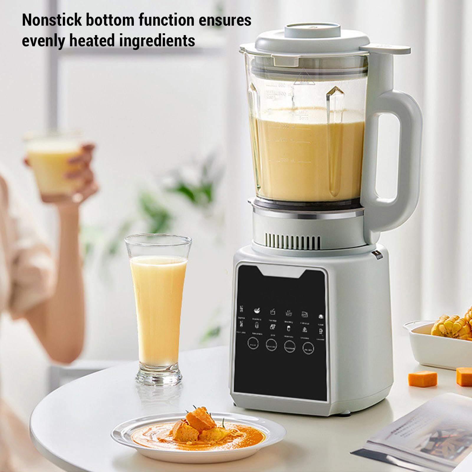 Automatic Nut Milk Maker Multifunctional Low Noise Keep Warm 24H Timer 1200W 1650ml Capacity (US Plug 110V)