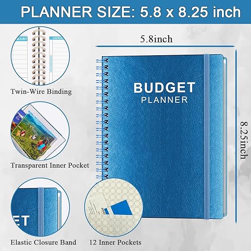 Miniatura 5 de Planificador de presupuesto y organizador mensual de facturas con bolsillos. Cuaderno de seguimiento de gastos, diario de presupuestos y