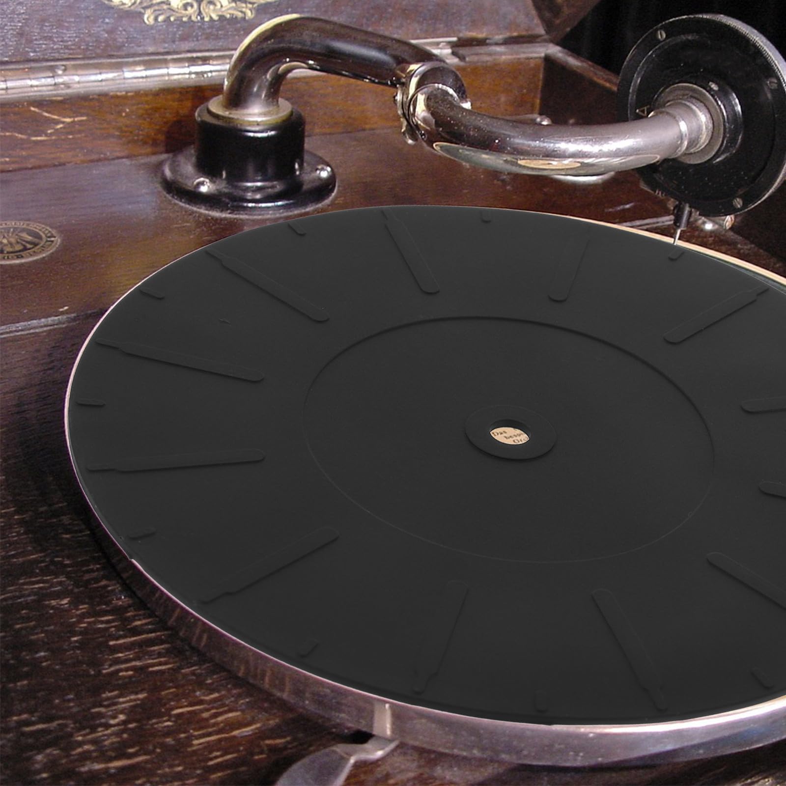 POPETPOP Alfombrilla de 170mm de Silicona para Tocadiscos Antideslizante Protector Antiestático que Aumenta Adhesión y Reduce Vibración en Discos de Vinilo
