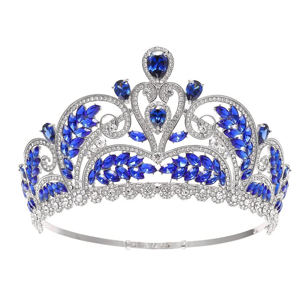 Biżuteria do włosów korona tiary dla kobiet kryształowe tiary ślubne srebrne korony królowej dla kobiet Rhinestone Party korowód diadem ślubne akcesoria do włosów, czarne