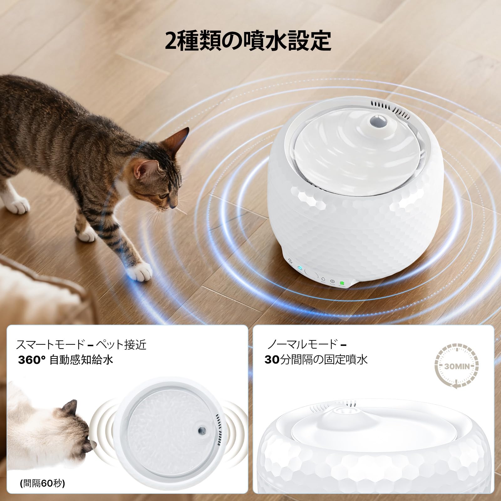 Amazon.co.jp: Petsuper 自動給水器 猫 水飲み器 ペット給水器 自動