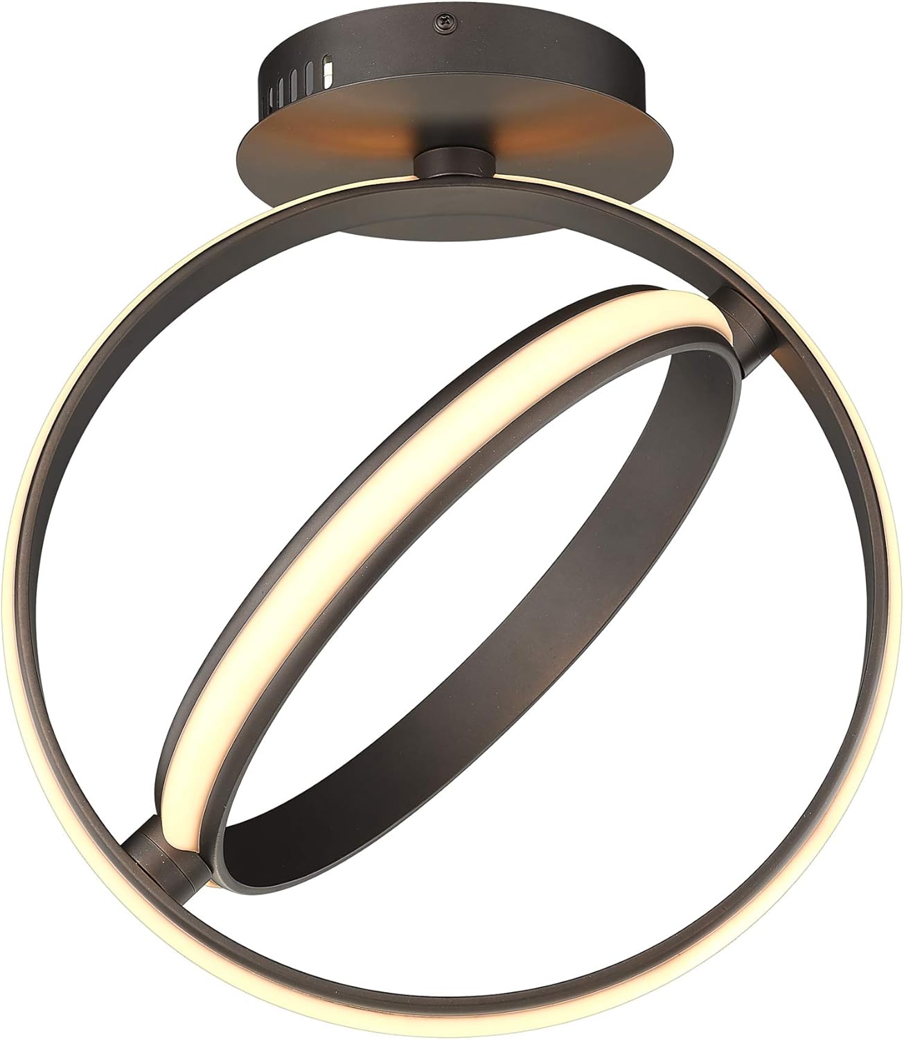 FEMILA LED Ceiling Light, Modern Ring Circle Flush Mount Ceiling Lamp, 3000K Warm White, Oil Rubbed Bronze Finish for Bedroom, Foyer, Living Room,4FC27SL-F