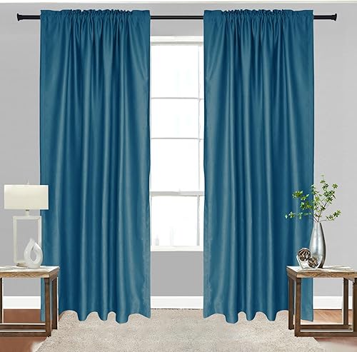 Cortinas opacas ignífugas resistentes al fuego, con aislamiento térmico y bolsillo para barra, paneles para dormitorio, 84 pulgadas de largo, color