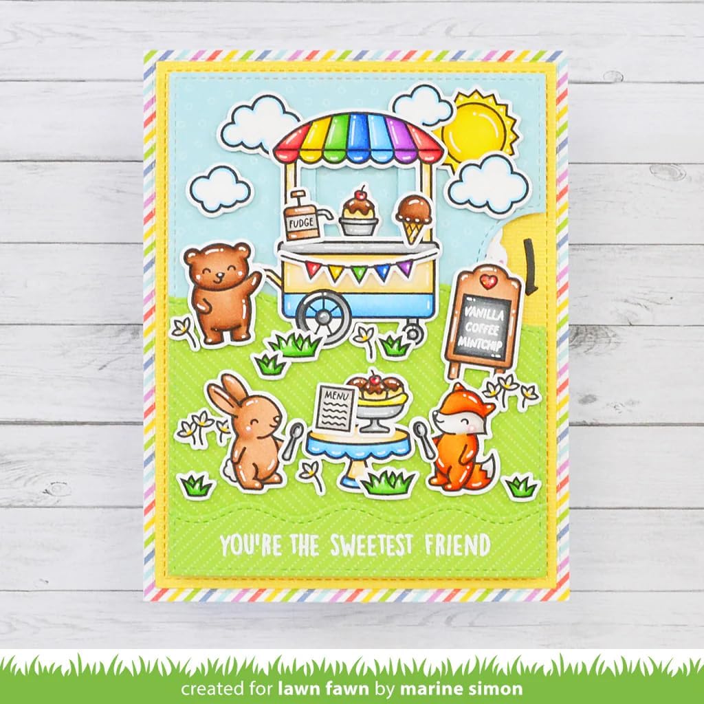 Lawn Fawn - Treat Cart - Stamps, Dies, Coloring Stencils & Pocket