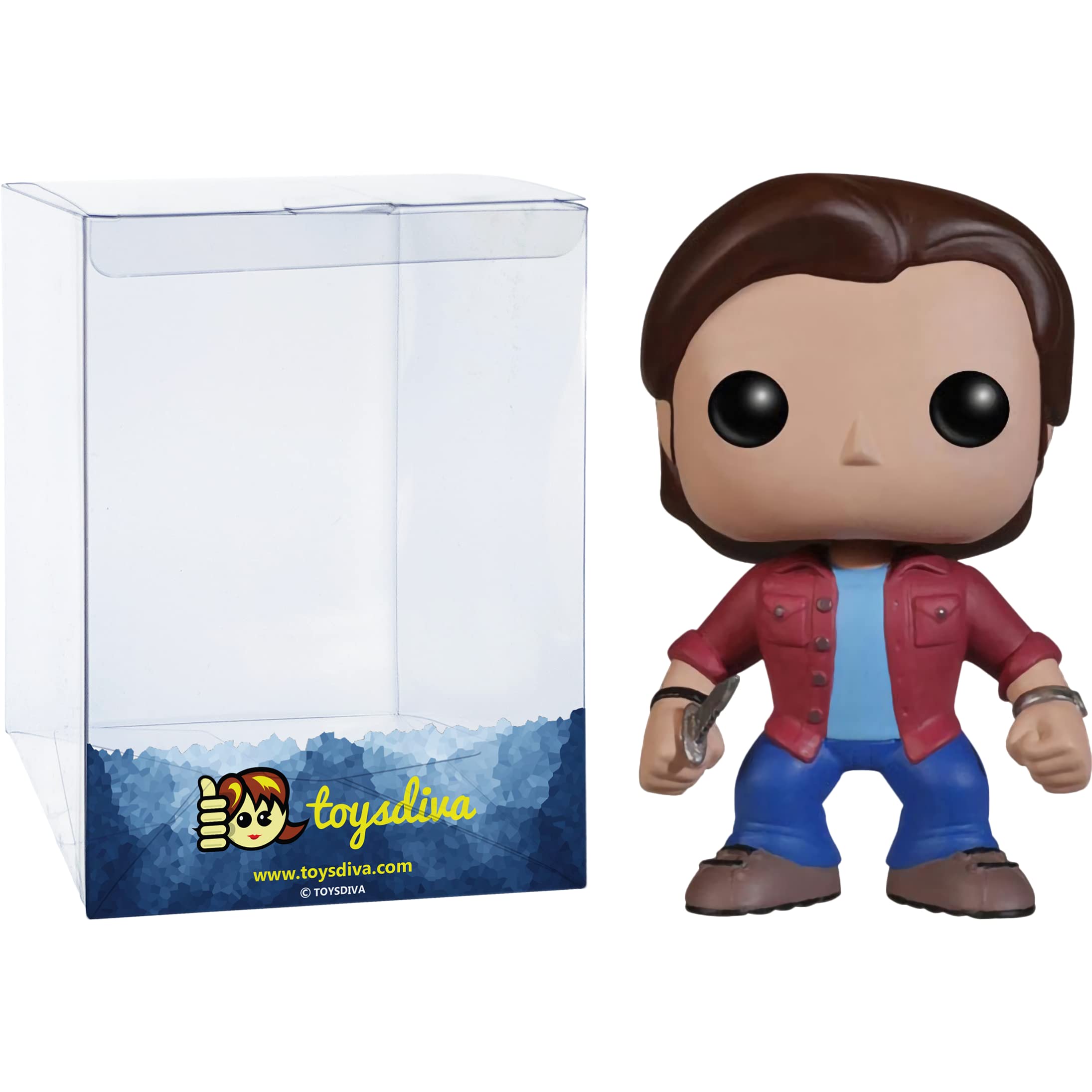 Funko S a m W i n c h e s t e r : P o p ! TV Vinyl Figurine Bundle with 1 Compatible 'ToysDiva' Graphic Protector (093 - 03735 - B)