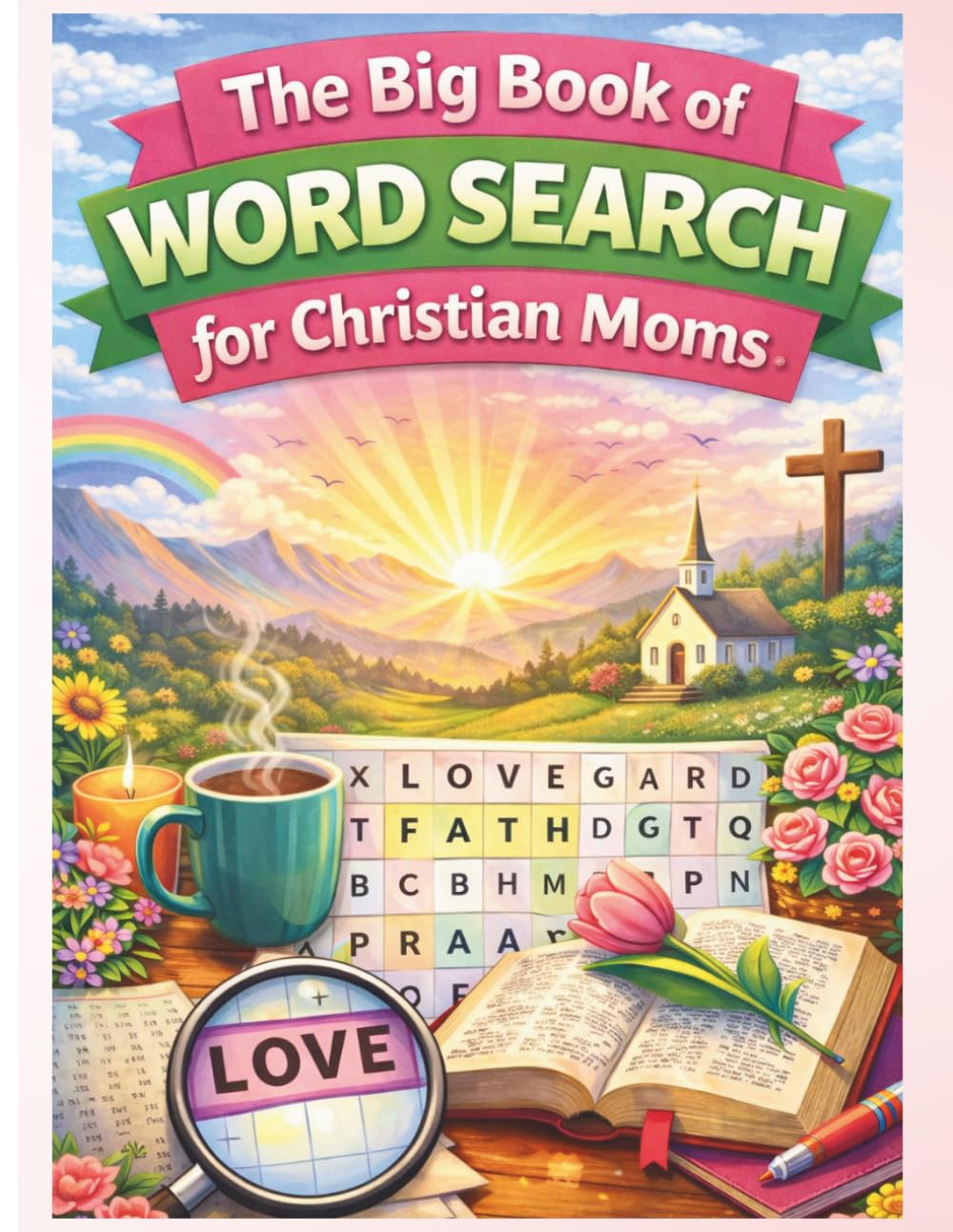 The Big Book of Word Search for Christian Moms: 150 Faith-Based Word Search Puzzles for Relaxation and Encouragement | Bible-Them